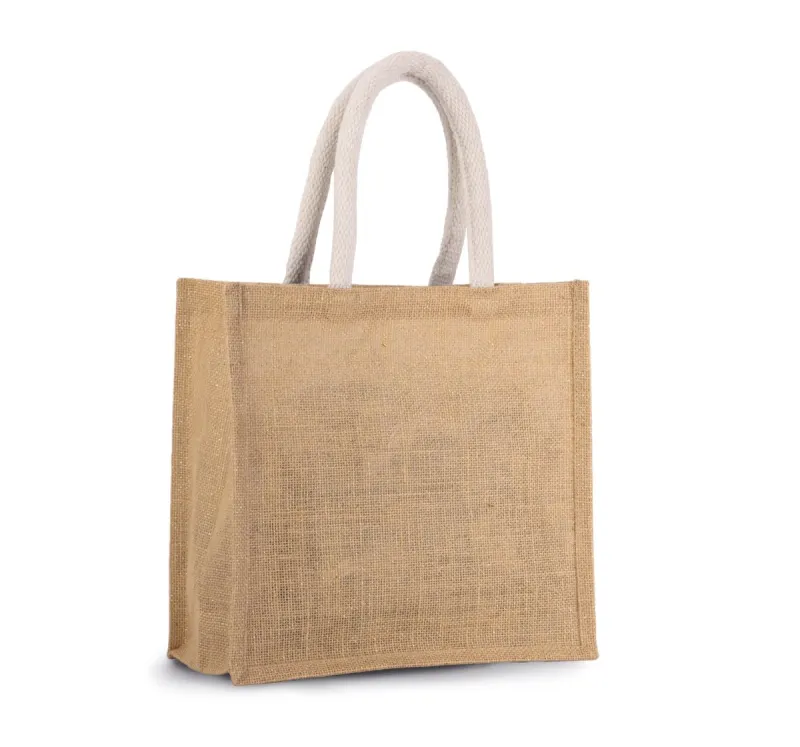 Jute canvas tote bag - medium