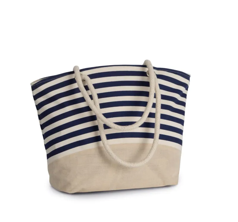 Jute canvas duffel shopping bag