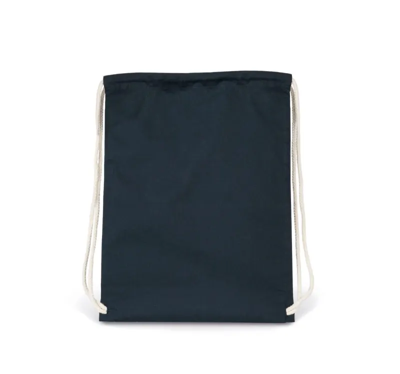 Organic cotton backpack with drawstring bag carry handles