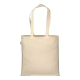 Sacoșă de cumpărături din bumbac organic, 220 g/m², cu mânere lungi — fotografia 3