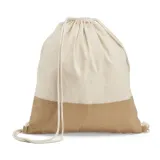 Rucsac cu snur 100% bumbac (160 g/m²) Sablon — fotografia 1