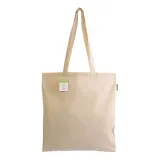 Sacoșă de cumpărături din bumbac organic, 140 g/m², cu mânere lungi — fotografia 3