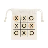 Joc de tic-tac-toe din lemn, cu pungă din bumbac — fotografia 3