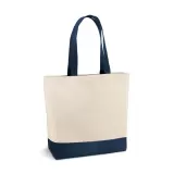 Sacosa din bumbac (280g/m²) cu buzunar interior - manere si fund colorat - Color Bottom - 40 cm x 46cm x 15 cm — fotografia 3