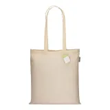 Sacoșă de cumpărături din bumbac organic, 100 g/m², cu mânere lungi — fotografia 2