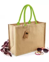 Sacosa iuta cu manere colorate clasic - Classic Jute Shopper — fotografia 5