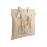 Sacoșă de cumpărături din bumbac organic, 140 g/m², cu mânere lungi — fotografia 4