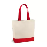 Sacosa din bumbac (280g/m²) cu buzunar interior - manere si fund colorat - Color Bottom - 40 cm x 46cm x 15 cm — fotografia 2