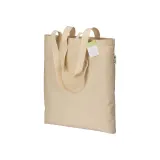 Sacoșă de cumpărături din bumbac organic, 190 g/m², cu mânere lungi — fotografia 1