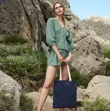 Sacosa din bumbac organic cu manere diverse culori - EarthAware™ Organic Bag for Life - Contrast Handles — fotografia 7