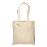 Sacoșă de cumpărături din bumbac organic, 220 g/m², cu mânere lungi — fotografia 2