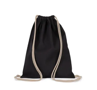 Small recycled backpack with drawstring bag