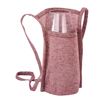 Suport pentru pahare de degustare din bumbac reciclat de 150 g/m², cu șnur de 90 cm.