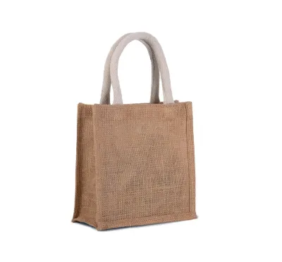 Jute canvas tote bag - small