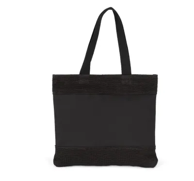 Shopping bag in cotton and woven jute threads