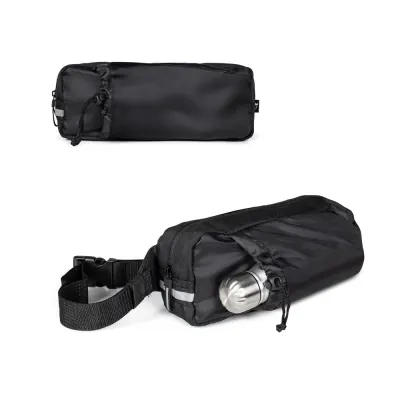 Geantă de talie 300D (finisaj lucios) cu poliester reciclat și 600D cupoliester reciclat cu elemente reflectorizante Delfos Pouch Shiny