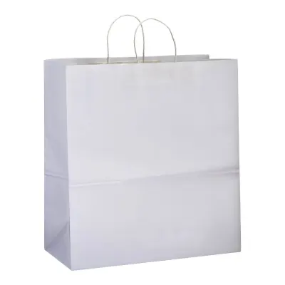 Pungă de cumpărături din hârtie de 100 gr/m², cu pliu lateral 100 g/m²