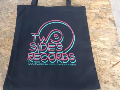 Sacosa cotton bag lh neagra mostra tow sides records