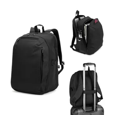 Rucsac cu un compartiment cu deschidere completă din poliester reciclat 300D de înaltă densitate, 16" Udine