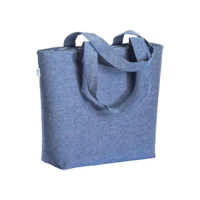 Pungă de cumpărături din bumbac reciclat, de 280 g/m², cu pliu lateral