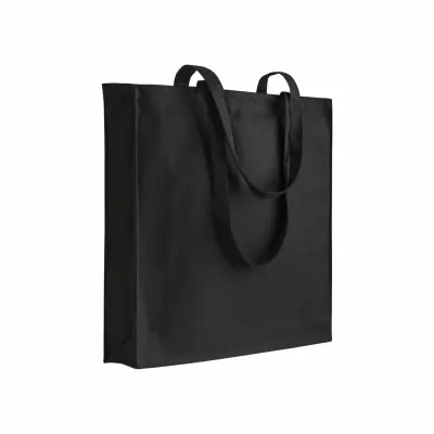 Pungă din bumbac de 180 g/m², cu mânere lungi și pliu lateral