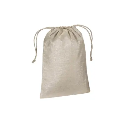 Pungă cadou din policoton strălucitor, de 90 g/m², cu închidere cu șnur din cotton