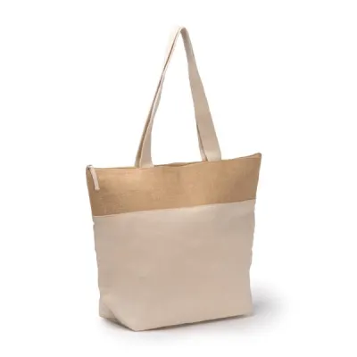 Cooler bag Morea greige din iută 280 g/m² cu fermoar