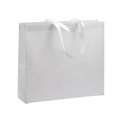Pungă de cumpărături din R-PET de 80 g/m², sigilată termic, cu pliu lateral din rpet tnt