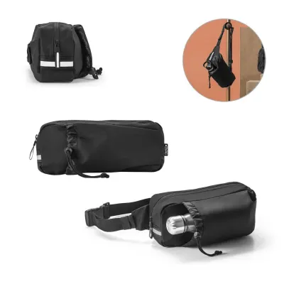 Geantă de talie 300D cu poliester reciclat și 600D cupoliester reciclat cu elemente reflectorizante Delfos Pouch
