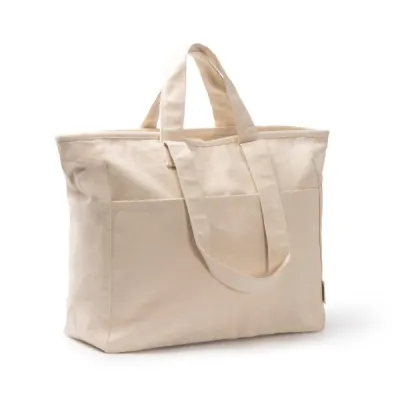 Bag Tonga greige din bumbac reciclat 420 g/m² cu fermoar