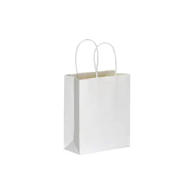 Pungă de cumpărături din hârtie de 100 gr/m², cu pliu lateral 100 g/m²