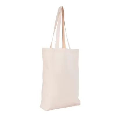 Sacosa cu burduf din bumbac premium de 240g cu manere lungi 38x42x9cm