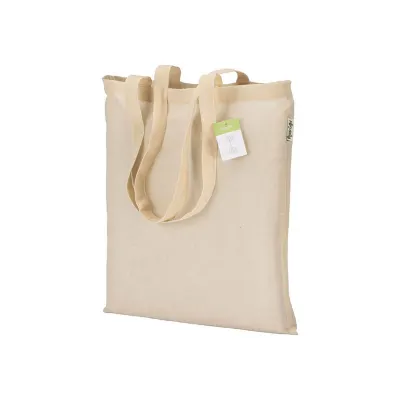 Pungă de cumpărături din bumbac organic, 100 g/m², cu mânere lungi