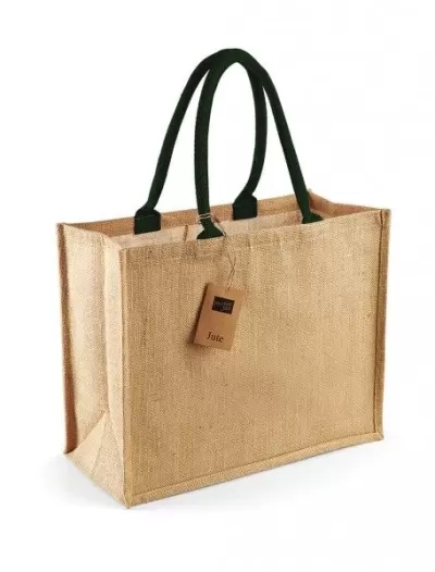 Sacosa iuta cu manere colorate clasic - Classic Jute Shopper