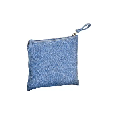 Trusă de cosmetice/portmoneu din bumbac reciclat, de 280 g/m², cu închidere cu fermoar