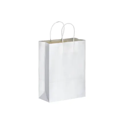 Pungă de cumpărături din hârtie de 100 gr/m², cu pliu lateral 100 g/m²