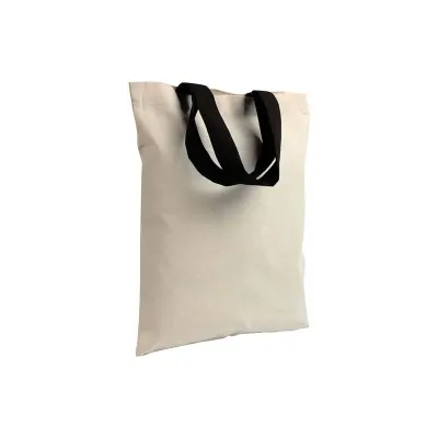 Pungă de cumpărături mini din bumbac natural, de 135 g/m², cu mânere scurte colorate