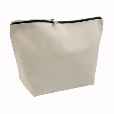 Trusă de cosmetice din bumbac periat, 10 oz, cu fermoar