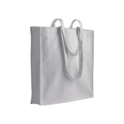 Pungă din bumbac de 180 g/m², cu mânere lungi și pliu lateral