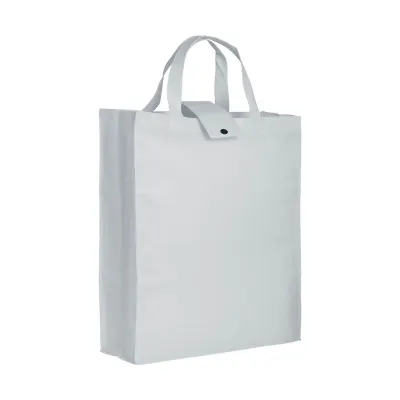 Pungă de cumpărături pliabilă din material nețesut de 80 g/m², cu pliu lateral și mânere scurte