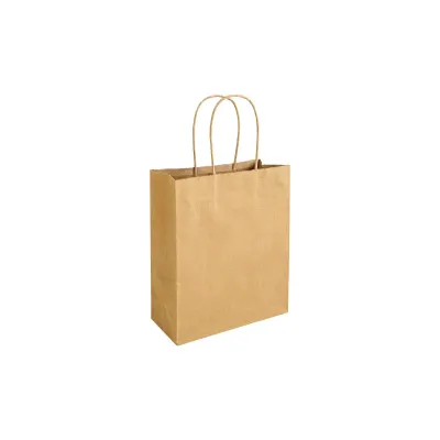Hârtie 100% reciclată, 100 gr/m², pungă de cumpărături cu pliu lateral din bumbac reciclat din hârtie 100 g/m²