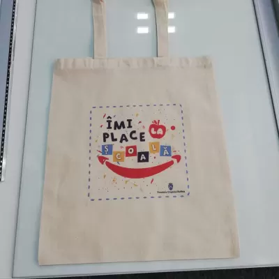 Sacose bumbac sbt 145g personalizata transfer termic imi place la scoala primaria orasului buftea
