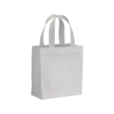 Pungă de cumpărături mini din material nețesut de 80 g/m², cu pliu lateral și mânere scurte