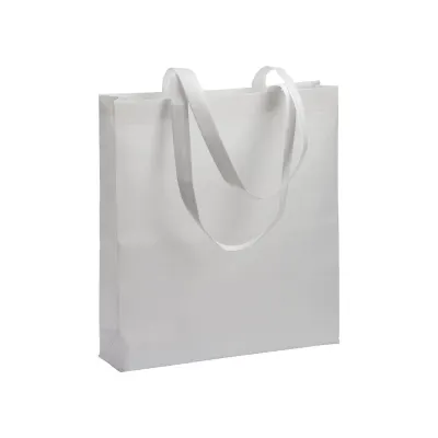 Pungă de cumpărături din R-PET de 80 g/m², sigilată termic, cu pliu lateral