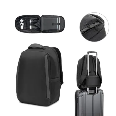 Rucsac antifurt, din twill cu strat hidrofug și poliester reciclat 600D de înaltă densitate, pentru laptop de 17.3” Yangon Bpack