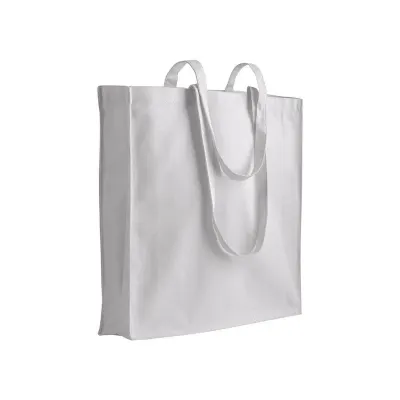 Sacoșă de cumpărături din pânză de 280 g/m², cu mânere lungi și pliu lateral