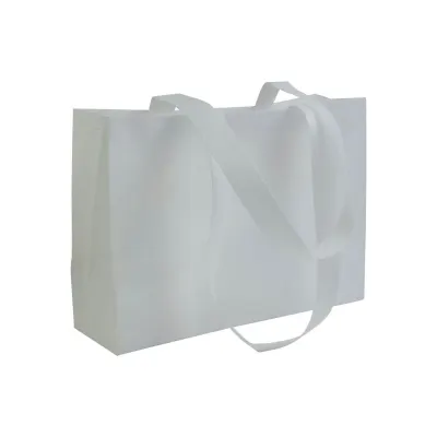Pungă de cumpărături din material nețesut de 70 g/m², sigilată termic, cu pliu la bază și mânere lungi