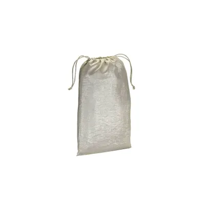 Pungă cadou din policoton strălucitor, de 90 g/m², cu închidere cu șnur din cotton
