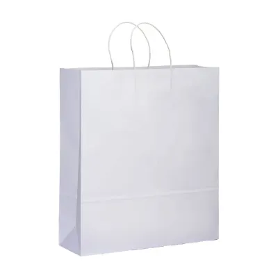 Pungă de cumpărături din hârtie de 100 gr/m², cu pliu lateral 100 g/m²