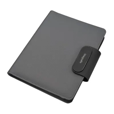 Dosar organizator A5 din R-PET, cu sistem de blocare și închidere magnetică care se luminează